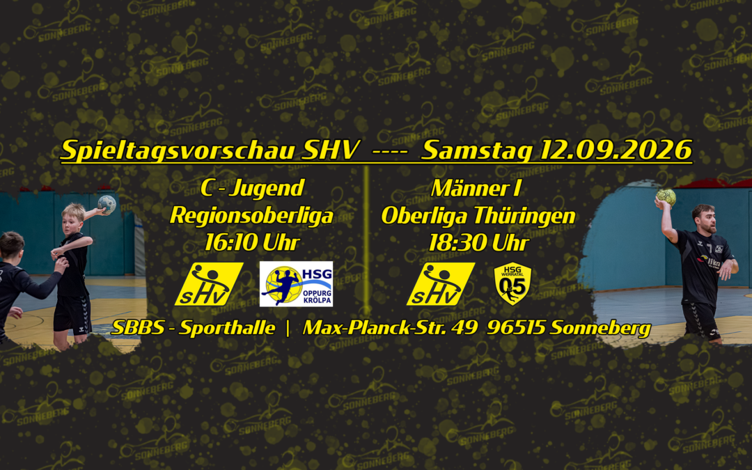 Vorschau aufs Wochenende 12.09.2026 — Heimspielauftakt für den Sonneberger HV